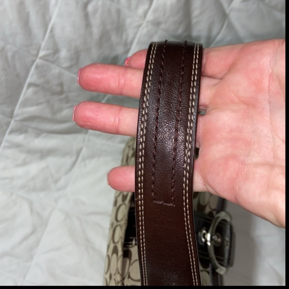 Coach Signature Canvas Shoulder Bag in Khaki/Brown - Picture 16 of 16
